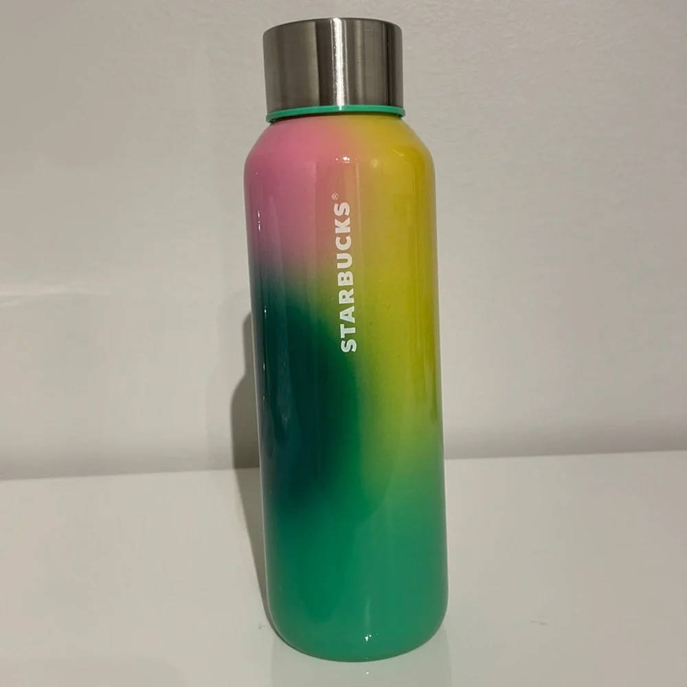 New Multi-Coloured Glass Starbucks Water Bottle 20 Fl Oz - Picture 1 of 5